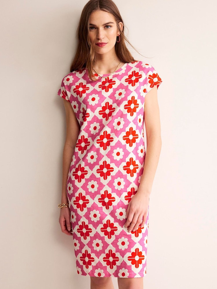 Boden Pink 100% Cotton Leah Jersey T-Shirt Dress - Image 1 of 5 Boden Pink 100% Cotton Leah Jersey T-Shirt Dress - Image 1 of 5