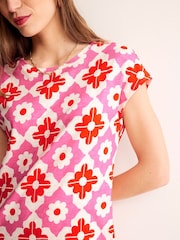 Boden Pink 100% Cotton Leah Jersey T-Shirt Dress - Image 2 of 5