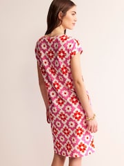 Boden Pink 100% Cotton Leah Jersey T-Shirt Dress - Image 3 of 5