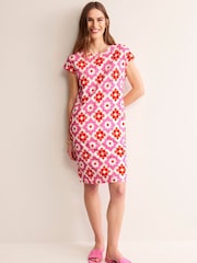 Boden Pink 100% Cotton Leah Jersey T-Shirt Dress - Image 4 of 5