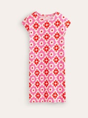 Boden Pink 100% Cotton Leah Jersey T-Shirt Dress - Image 5 of 5