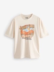 Ecru Jonny Cash Regular Fit Band Graphic 100% Cotton T-Shirt - Image 4 of 7