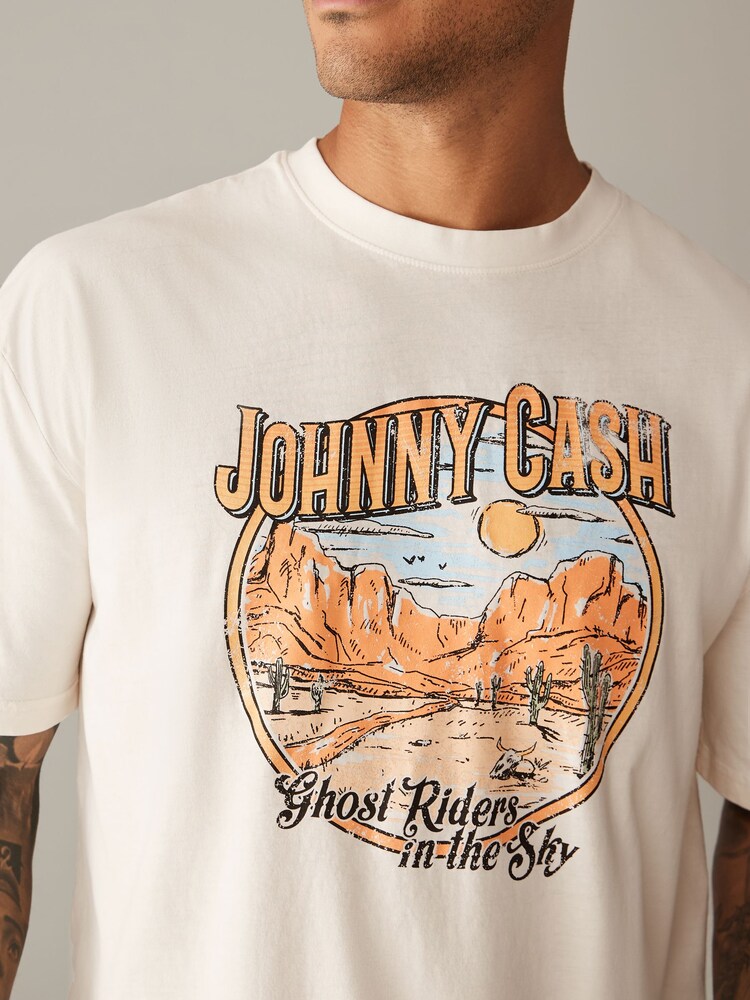 Ecru Jonny Cash - Koszulka z motywem zespołu muzycznego, 100% bawełny - Image 5 of 7