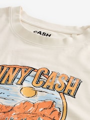 Ecru Jonny Cash Regular Fit Band Graphic 100% Cotton T-Shirt - Image 6 of 7