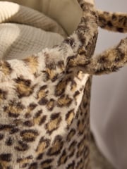 Brown Leopard Print Laundry Bag Basket - Image 2 of 3