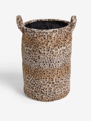 Brown Leopard Print Laundry Bag Basket - Image 3 of 3