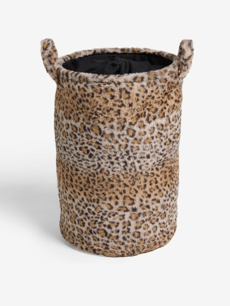 Brown Leopard Print Laundry Bag Basket - Image 3 of 3