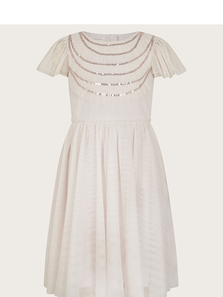 Monsoon Emma Sequin Ruffle Dress - Image 1 of 3