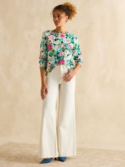 Joules Harbour Multi Floral Boat Neck Printed Top - Image 3 of 7