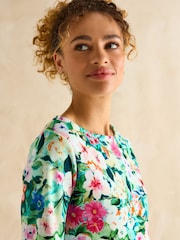 Joules Harbour Multi Floral Boat Neck Printed Top - Image 4 of 7