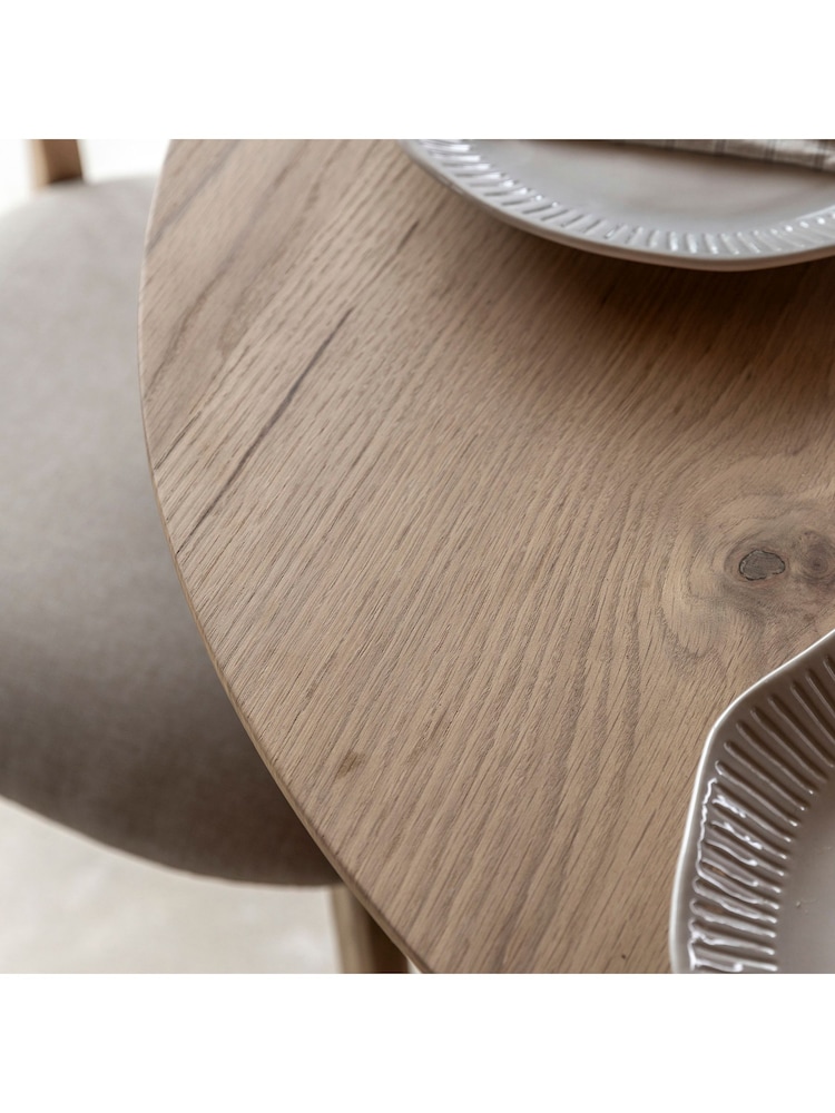 Gallery Home Natural Temara Oak Style 4 Seater Round Dining Table - Image 2 of 5