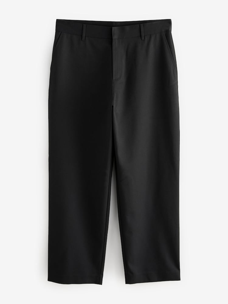Black Wide Leg Fit Plain Front Smart Trousers - Image 5 of 8