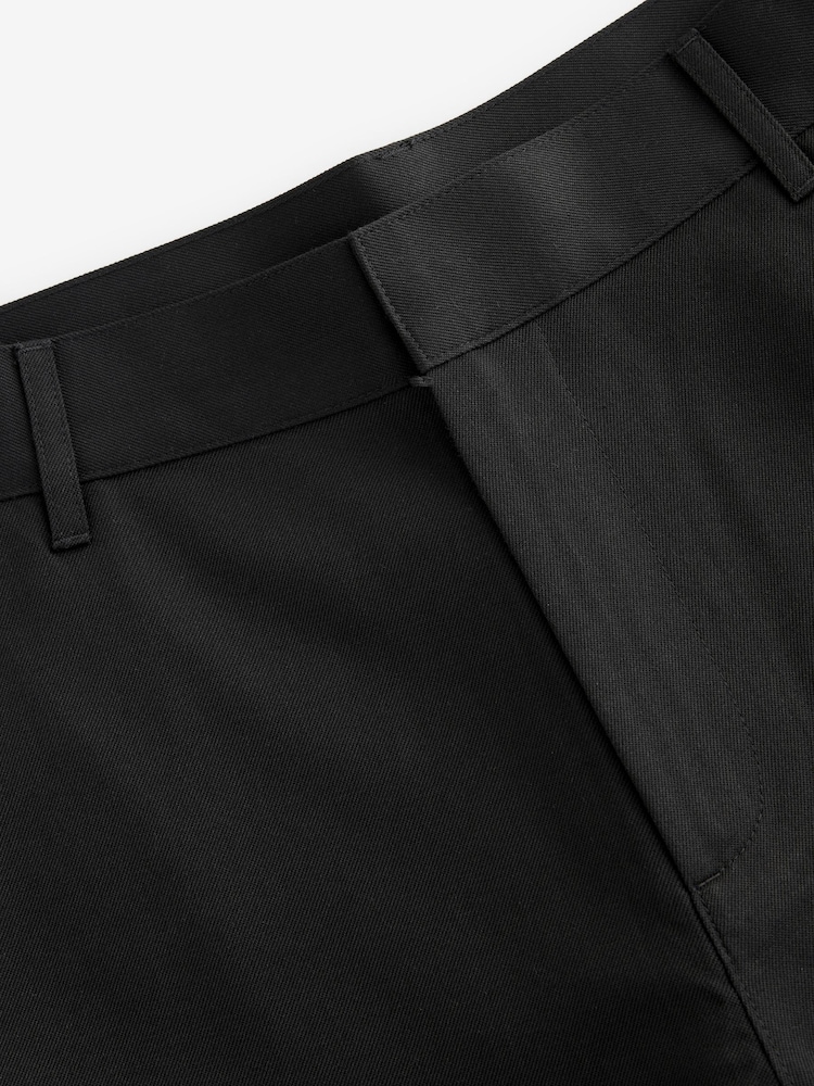 Black Wide Leg Fit Plain Front Smart Trousers - Image 6 of 8