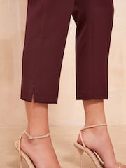 Friends Like These Burgundy Red Tailored Ankle Grazer Trousers Co Ord Suit - Image 4 of 5