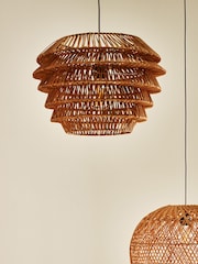 Oliver Bonas Natural Cono Rattan Woven Lamp Shade - Image 1 of 3