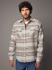 Neutral Pattern Shacket - Image 1 of 11