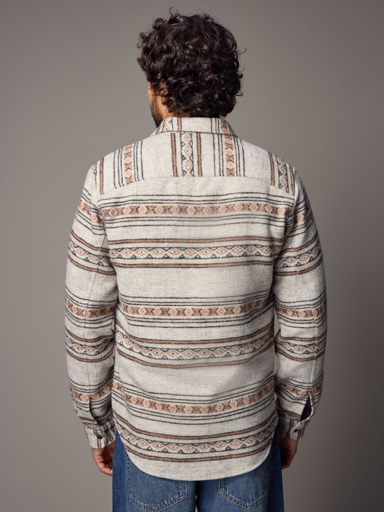 Neutral Pattern Shacket - Image 2 of 11