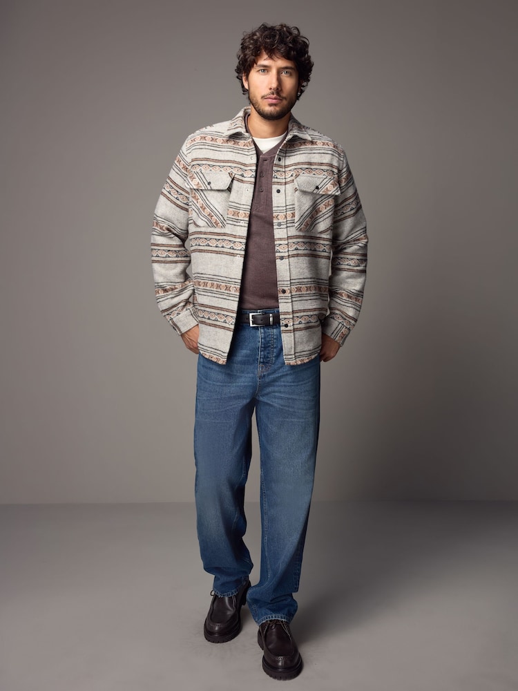 Neutral - Pattern Shacket - Image 3 of 11