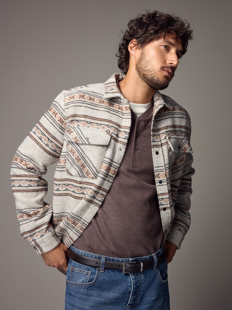 Neutral - Pattern Shacket - Image 4 of 11