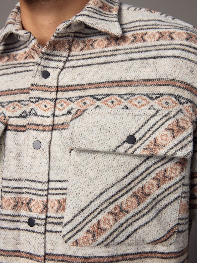 Neutral - Pattern Shacket - Image 6 of 11