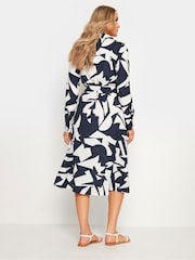 Long Tall Sally Navy Blue Abstract Print Midi Shirt Dress - Image 3 of 5