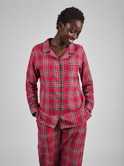JoJo Maman Bébé Red Womens Check Woven Pyjamas Set - Image 1 of 4