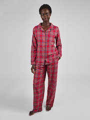 JoJo Maman Bébé Red Womens Check Woven Pyjamas Set - Image 2 of 4