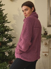 Pink Borg Half Zip Jacket - Image 3 of 9