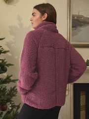 Pink Borg Half Zip Jacket - Image 4 of 9