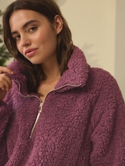 Pink Borg Half Zip Jacket - Image 5 of 9