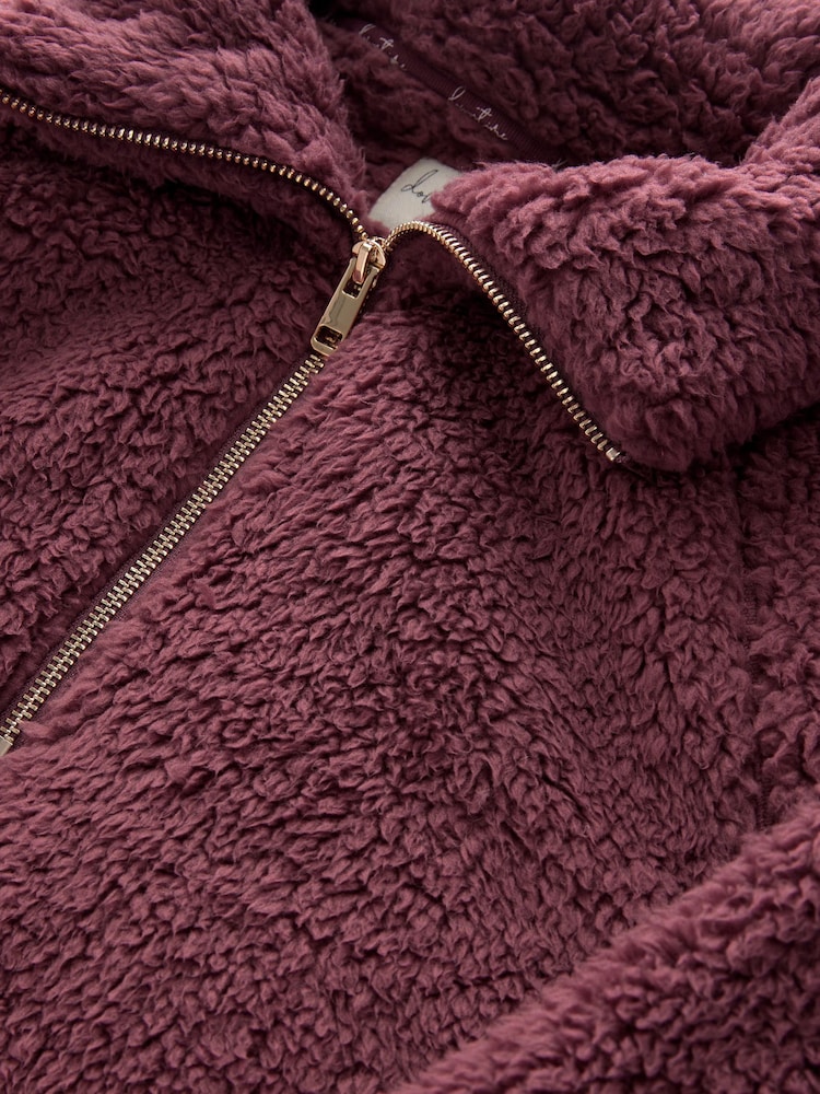 Pink Borg Half Zip Jacket - Image 9 of 9