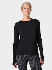 Sweaty Betty Black Athlete Seamless Featherweight Long Sleeve Top - Image 2 of 7