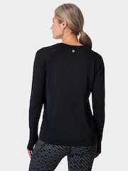 Sweaty Betty Black Athlete Seamless Featherweight Long Sleeve Top - Image 3 of 7