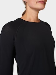 Sweaty Betty Black Athlete Seamless Featherweight Long Sleeve Top - Image 5 of 7