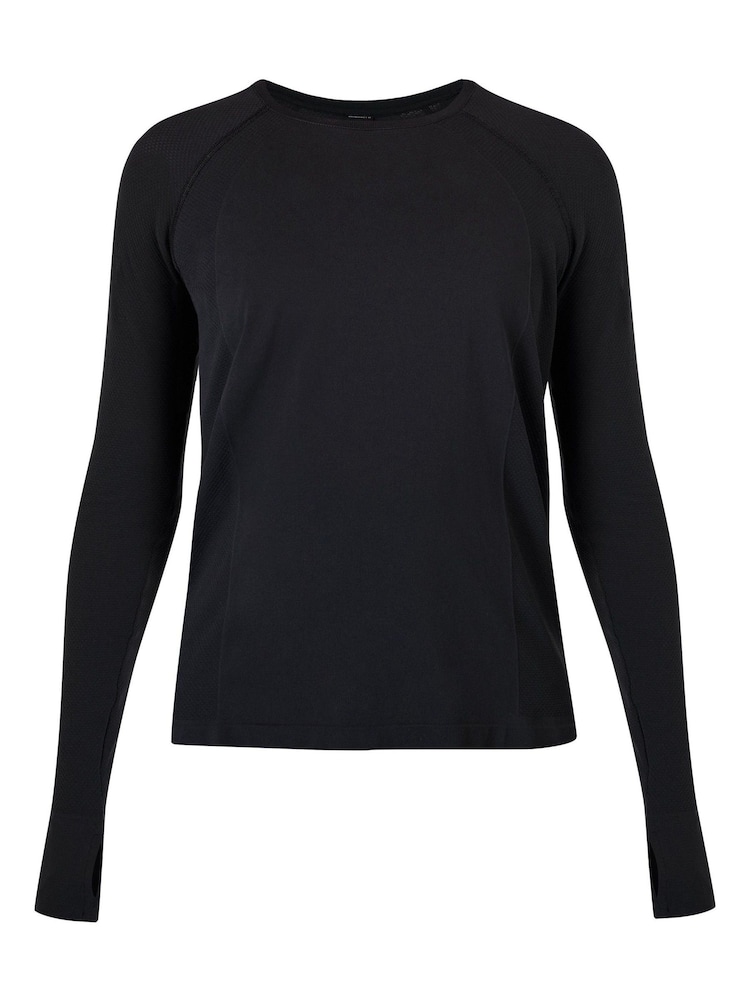 Sweaty Betty Black Athlete Seamless Featherweight Long Sleeve Top - Image 7 of 7