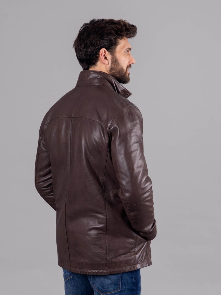 Lakeland Leather Brown Garstone Leather Coat Jacket - Image 3 of 9