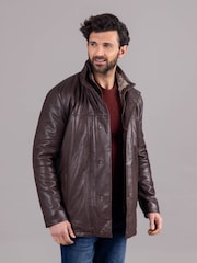 Lakeland Leather Brown Garstone Leather Coat Jacket - Image 5 of 9