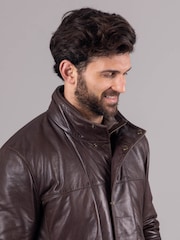 Lakeland Leather Brown Garstone Leather Coat Jacket - Image 6 of 9