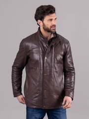 Lakeland Leather Brown Garstone Leather Coat Jacket - Image 7 of 9