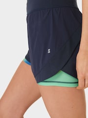 Sweaty Betty Blue Tropics Gradient Print Tempo Run Print Shorts - Image 1 of 8