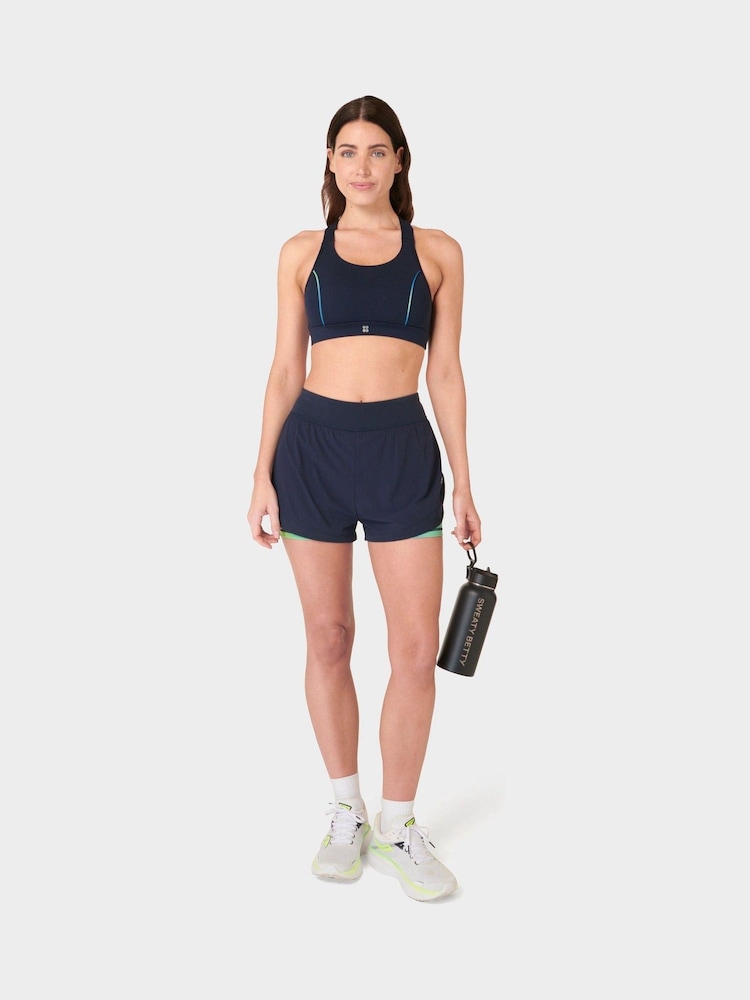 Sweaty Betty Blue Tropics Gradient Print Tempo Run Print Shorts - Image 2 of 8