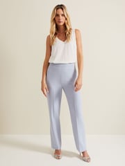 Phase Eight Blue Alexis Pleat Waistband Suit Trousers - Image 1 of 6