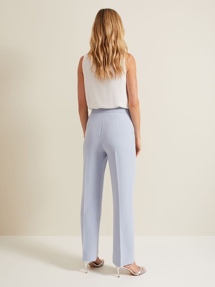 Phase Eight Blue Alexis Pleat Waistband Suit Trousers - Image 2 of 6