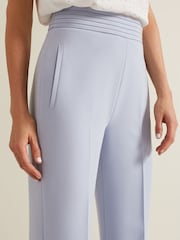 Phase Eight Blue Alexis Pleat Waistband Suit Trousers - Image 4 of 6