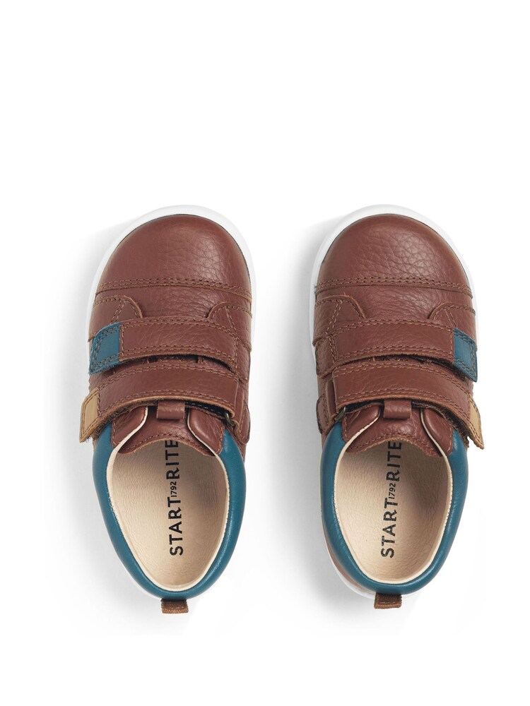 Коричневый - Start Rite Обувь Playhouse Leather Rip Tape Trainer - Image 5 of 5