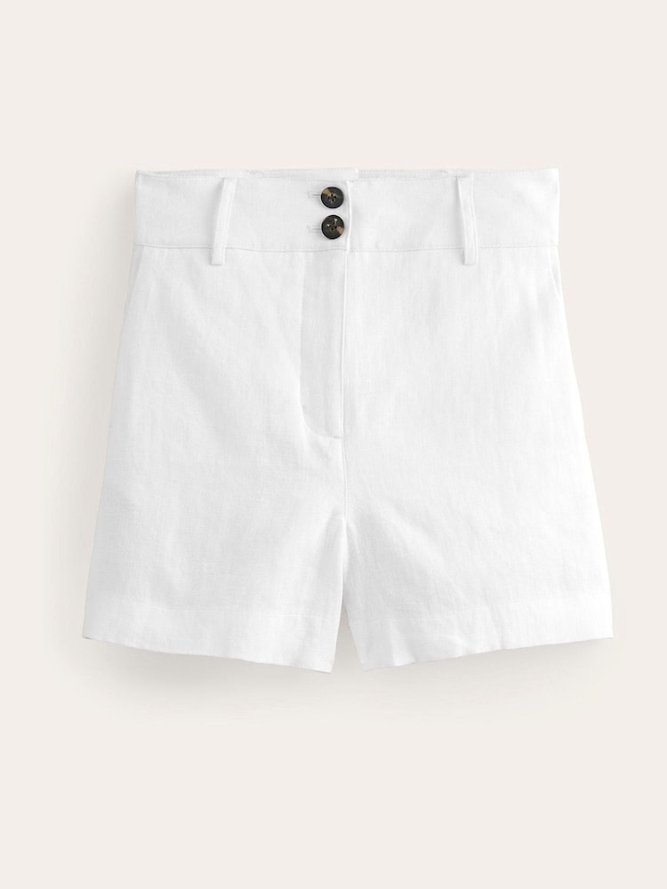 Boden White Westbourne 100% Linen Shorts - Image 5 of 5 Boden White Westbourne 100% Linen Shorts - Image 5 of 5