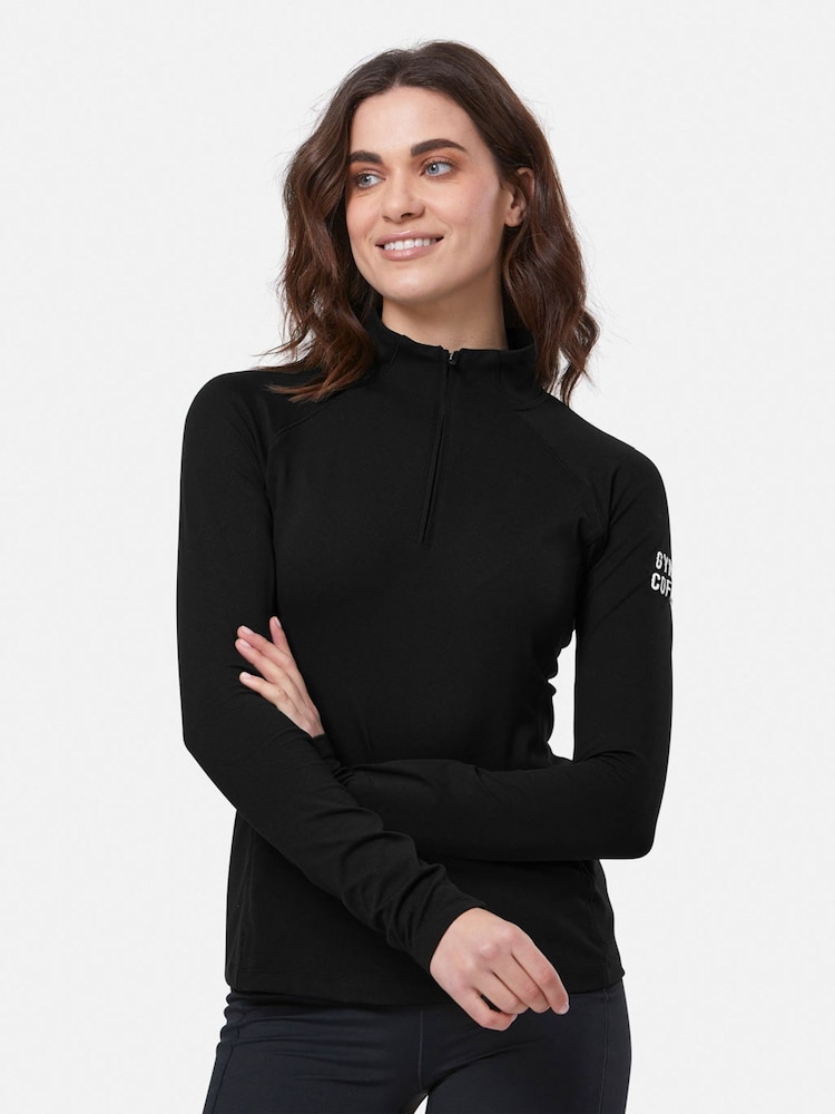 Gym + Coffee Black Black Relentless Quarter Zip Womens Sweatshirt - Image 1 of 6