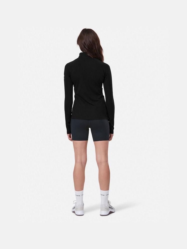 Gym + Coffee Black Black Relentless Quarter Zip Womens Sweatshirt - Image 2 of 6