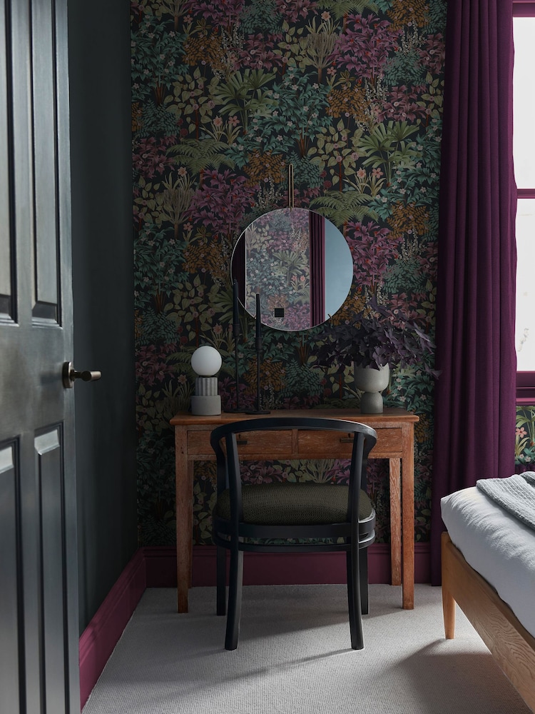 Graham & Brown Black Jardin Botanico Wallpaper Sample - Image 1 of 3