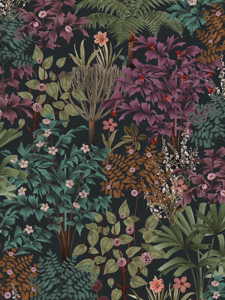 Graham & Brown Black Jardin Botanico Wallpaper Sample - Image 2 of 3